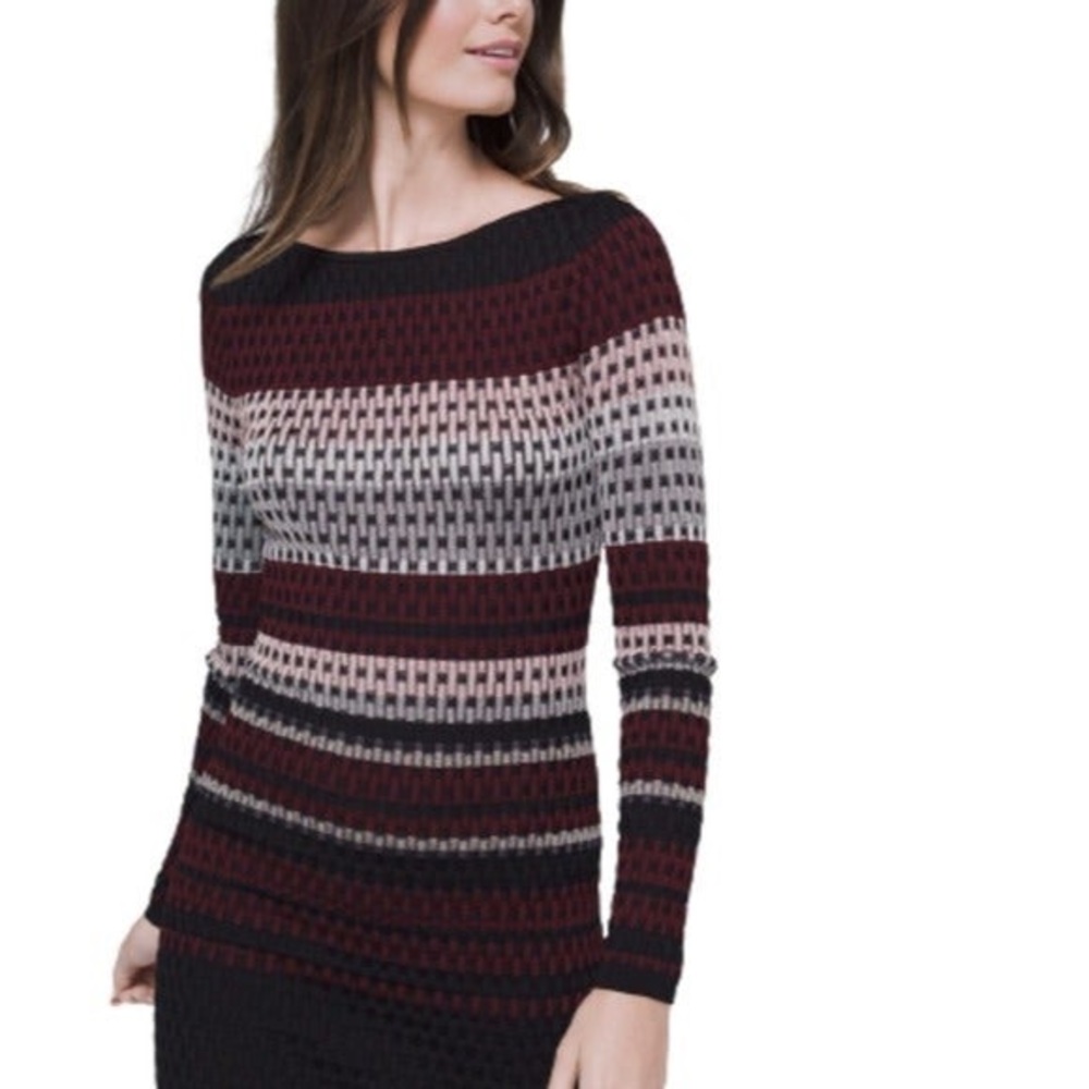 NWOT White House Black Market Puzzle Patterned Tunic Sweater Size XL